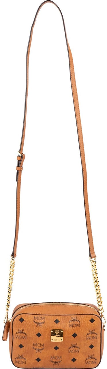 MCM MCM Monogram Visetos Camera Crossbody Bag Bruin