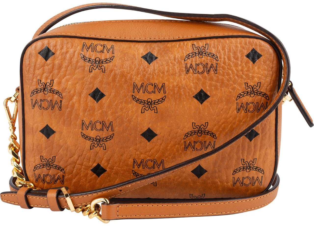 MCM MCM Monogram Visetos Camera Crossbody Bag Bruin