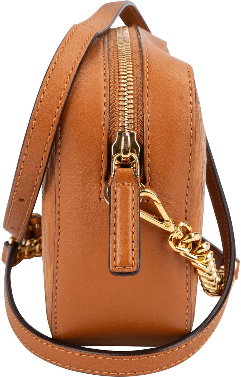 MCM MCM Monogram Visetos Camera Crossbody Bag Bruin
