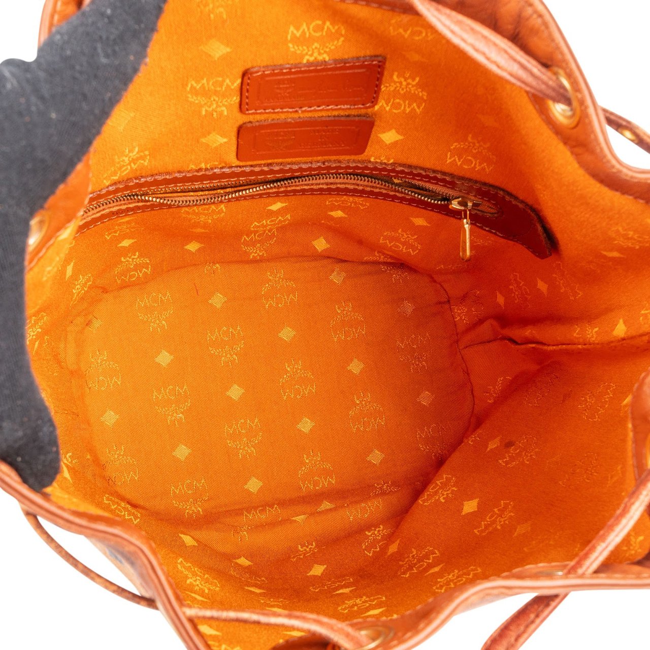 MCM MCM Monogram Visetos Drawstring Crossbody Bag Bruin
