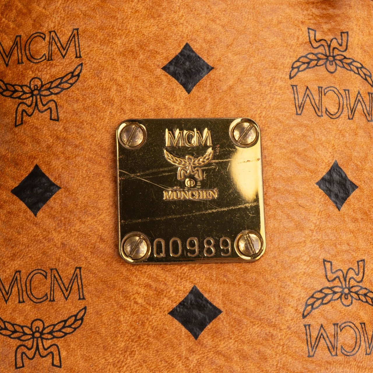 MCM MCM Monogram Visetos Drawstring Crossbody Bag Bruin