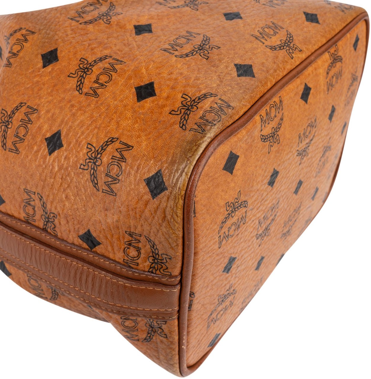 MCM MCM Monogram Visetos Drawstring Handbag Bruin