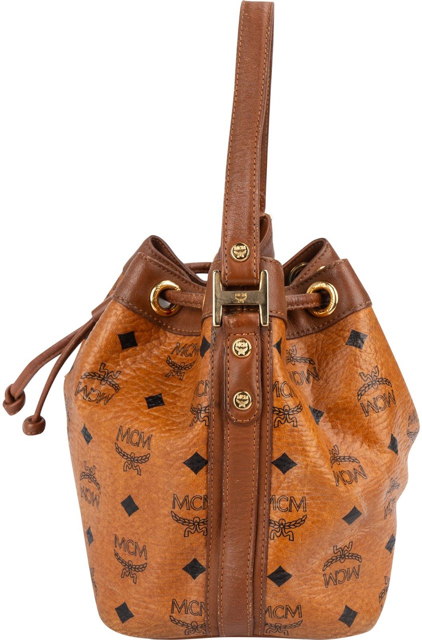 MCM MCM Monogram Visetos Drawstring Handbag Bruin