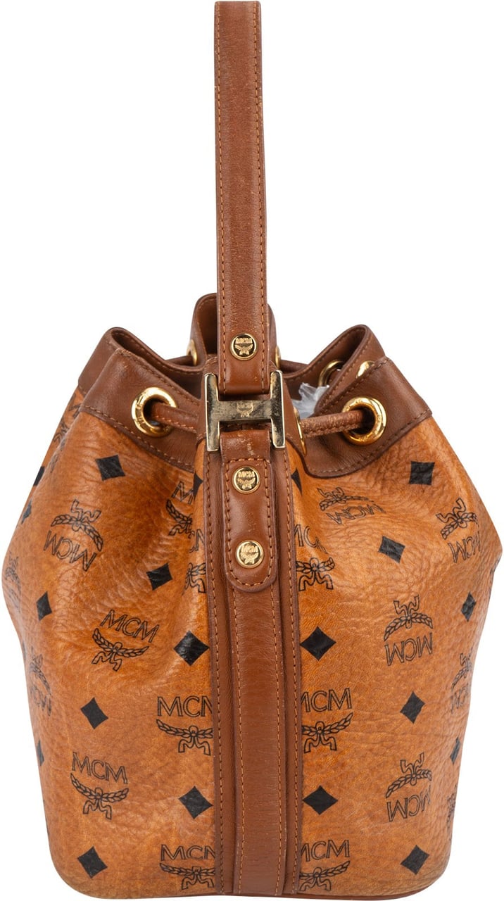 MCM MCM Monogram Visetos Drawstring Handbag Bruin