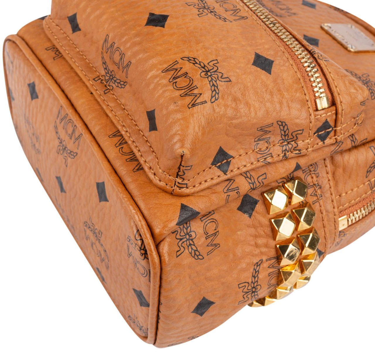 MCM MCM Monogram Visetos Studs Mini Backpack Bruin
