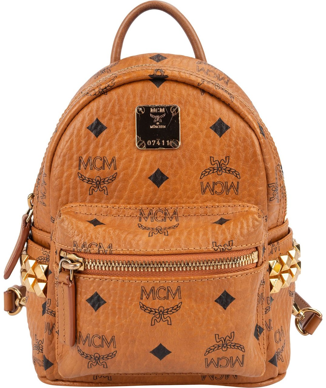 MCM MCM Monogram Visetos Studs Mini Backpack Bruin