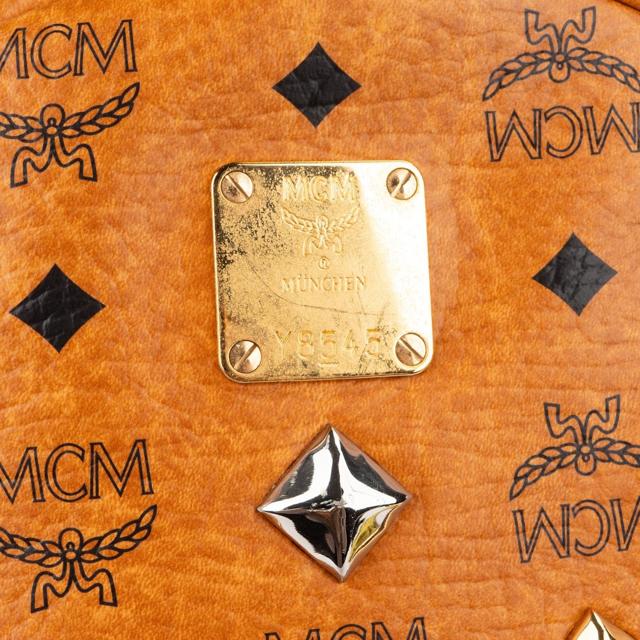 MCM MCM Monogram Visetos Studded Backpack Bruin