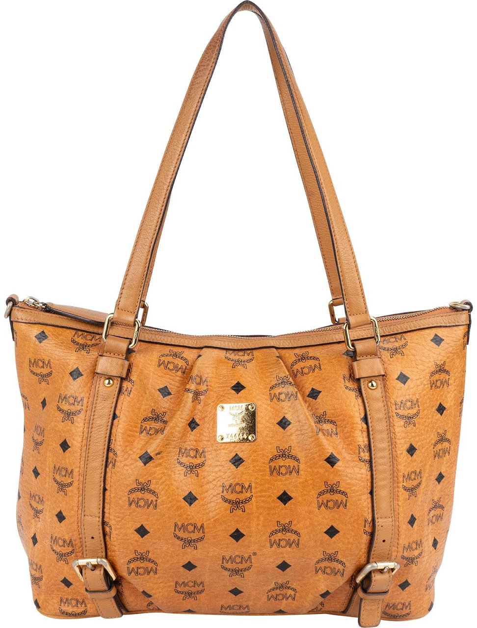 MCM MCM Monogram Visetos Satchel Tote Shoulder Bag Bruin
