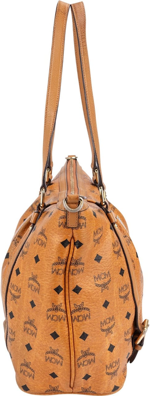 MCM MCM Monogram Visetos Satchel Tote Shoulder Bag Bruin