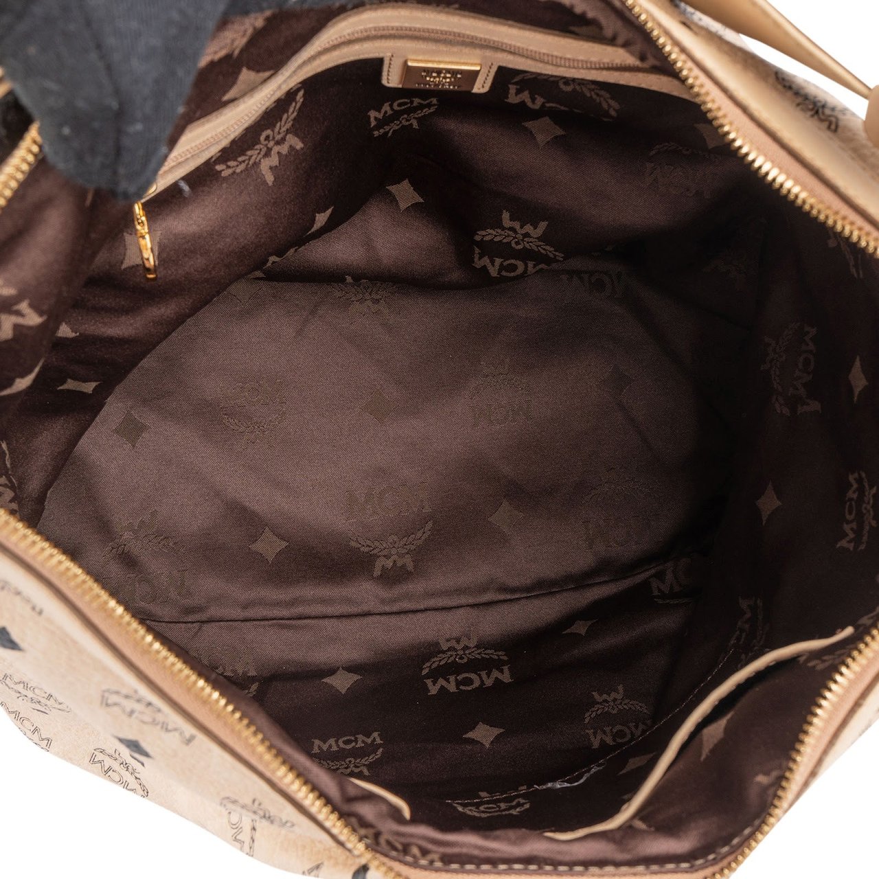 MCM MCM Monogram Visetos Hobo Shoulder Bag Beige