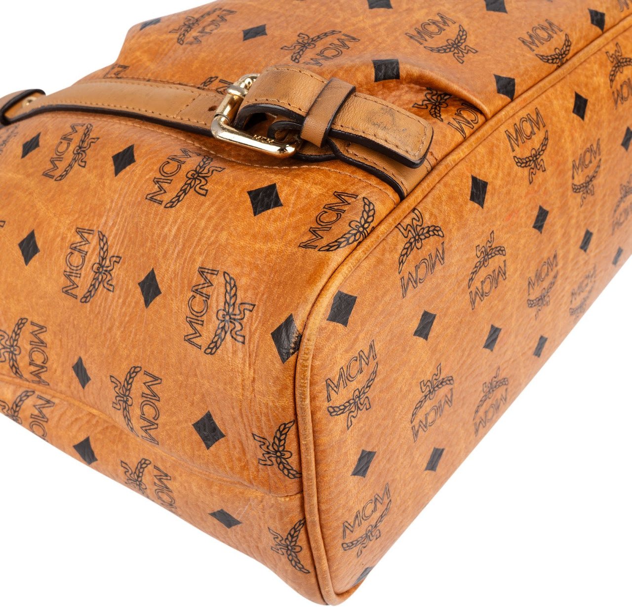 MCM MCM Monogram Visetos Satchel Handbag Bruin