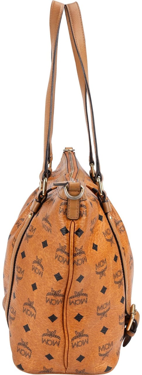 MCM MCM Monogram Visetos Satchel Handbag Bruin