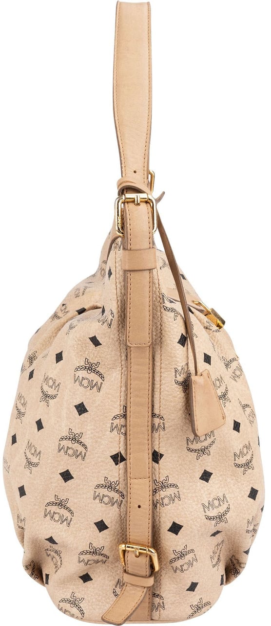MCM MCM Monogram Visetos Hobo Shoulder Bag Beige