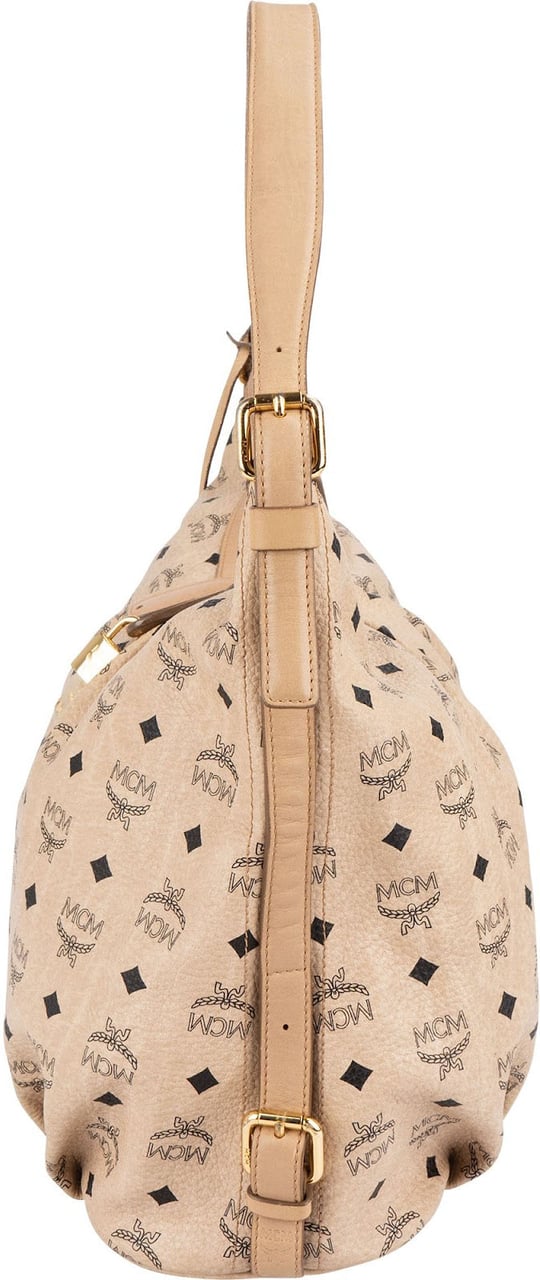 MCM MCM Monogram Visetos Hobo Shoulder Bag Beige