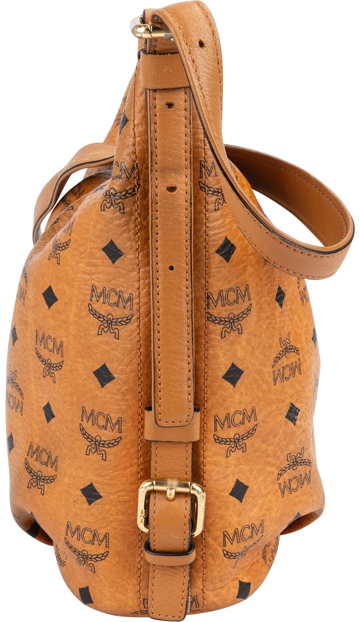 MCM MCM Monogram Visetos Hobo Crossbody Bag Bruin