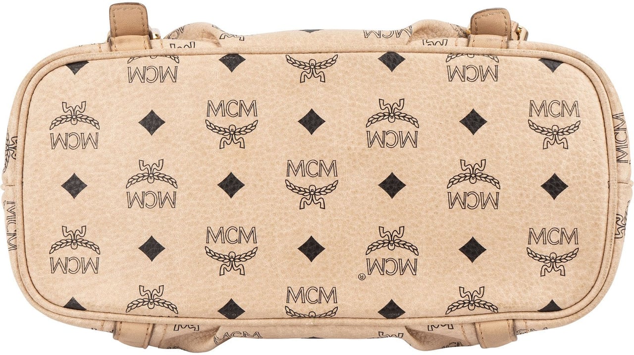 MCM MCM Monogram Visetos Satchel Handbag Beige