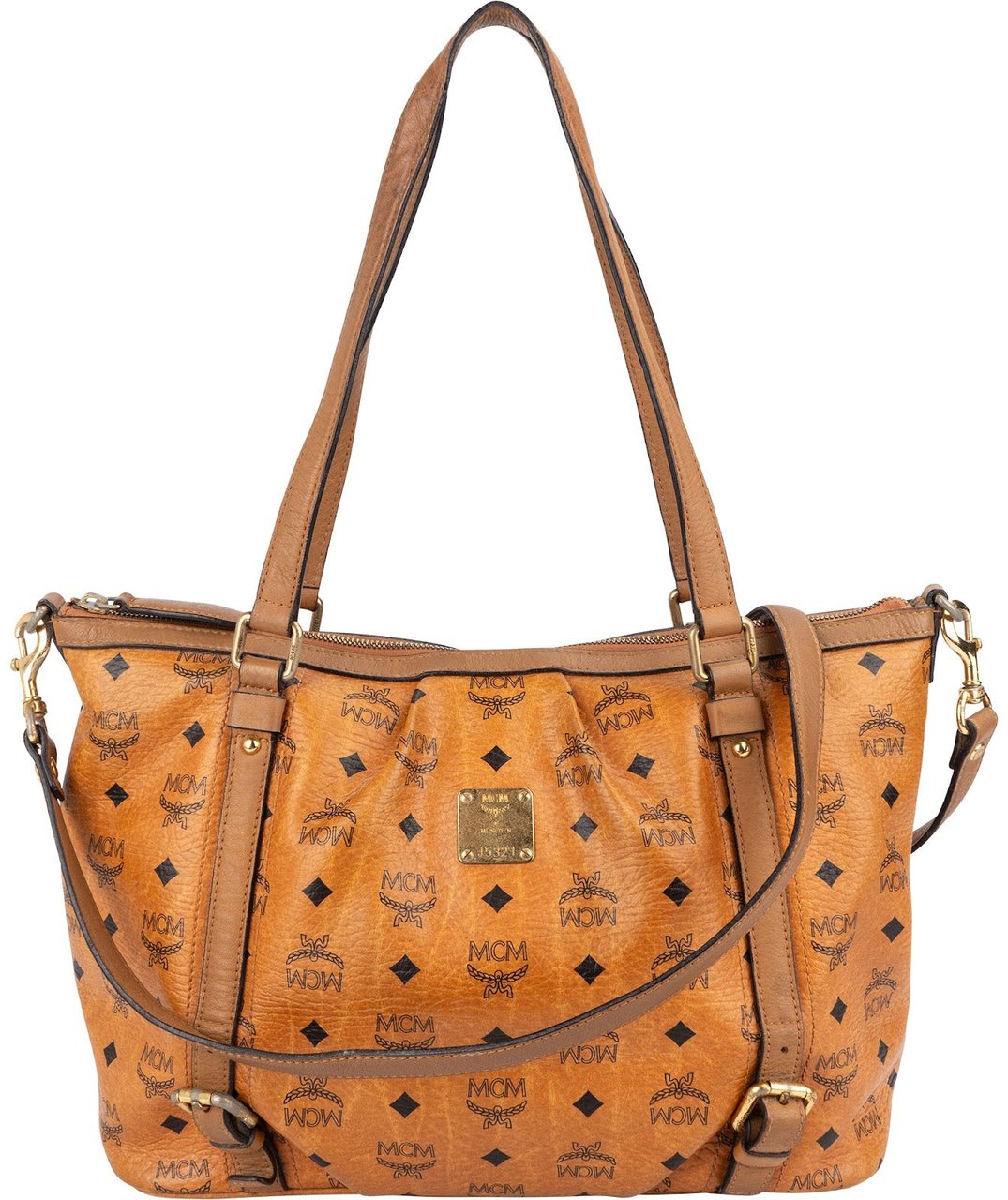MCM MCM Monogram Visetos Satchel Shoulder Bag Bruin