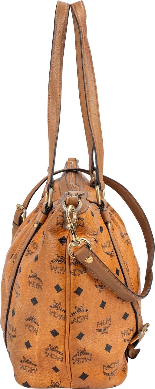 MCM MCM Monogram Visetos Satchel Shoulder Bag Bruin