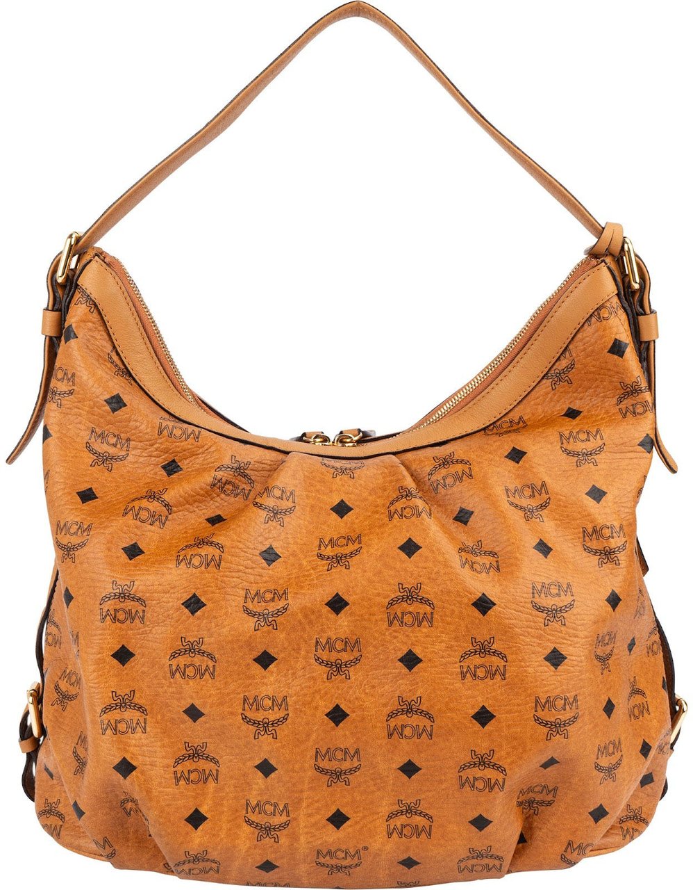 MCM MCM Monogram Visetos Hobo Shoulder Bag Bruin