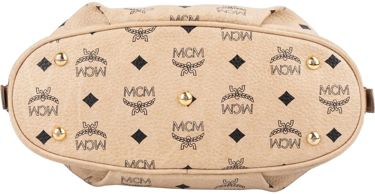 MCM MCM Monogram Visetos Hobo Crossbody Bag Beige
