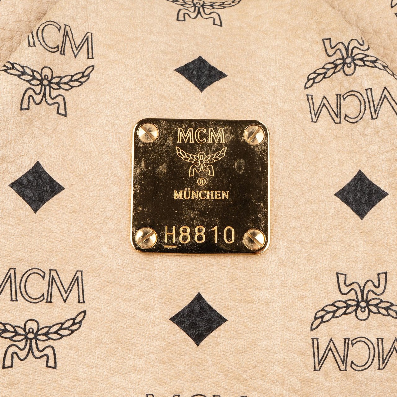 MCM MCM Monogram Visetos Hobo Crossbody Bag Beige