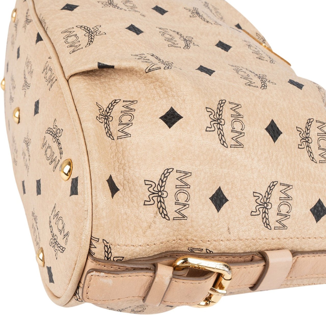 MCM MCM Monogram Visetos Hobo Crossbody Bag Beige