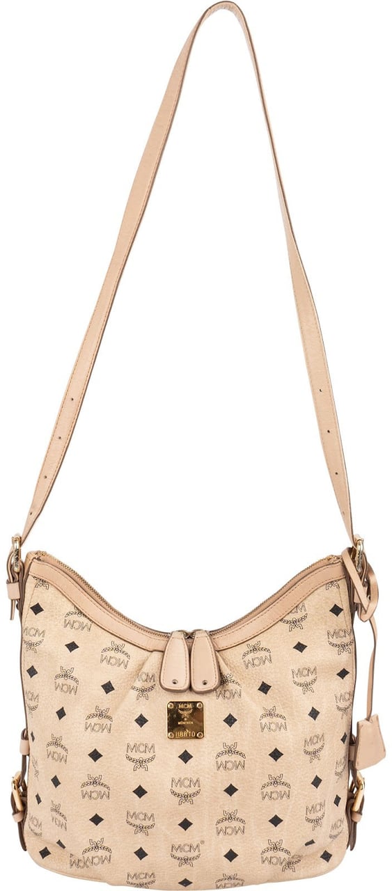 MCM MCM Monogram Visetos Hobo Crossbody Bag Beige