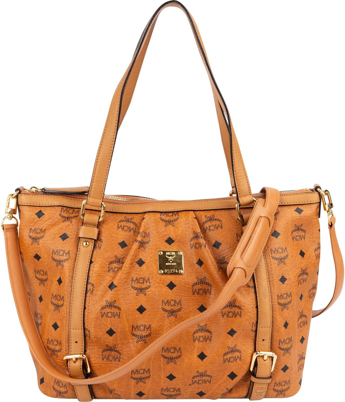 MCM MCM Monogram Visetos Satchel Shoulder Bag Bruin