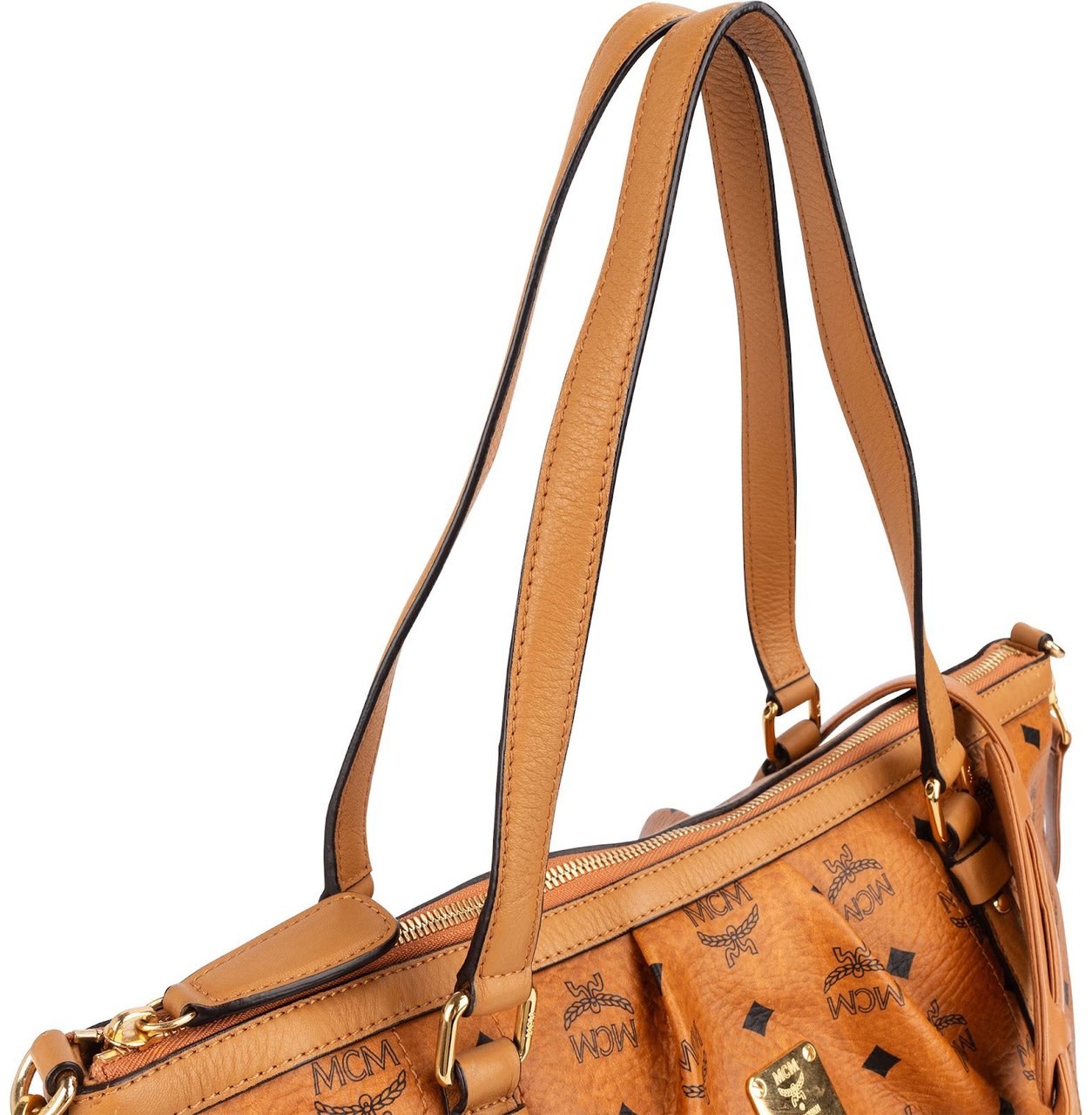 MCM MCM Monogram Visetos Satchel Shoulder Bag Bruin