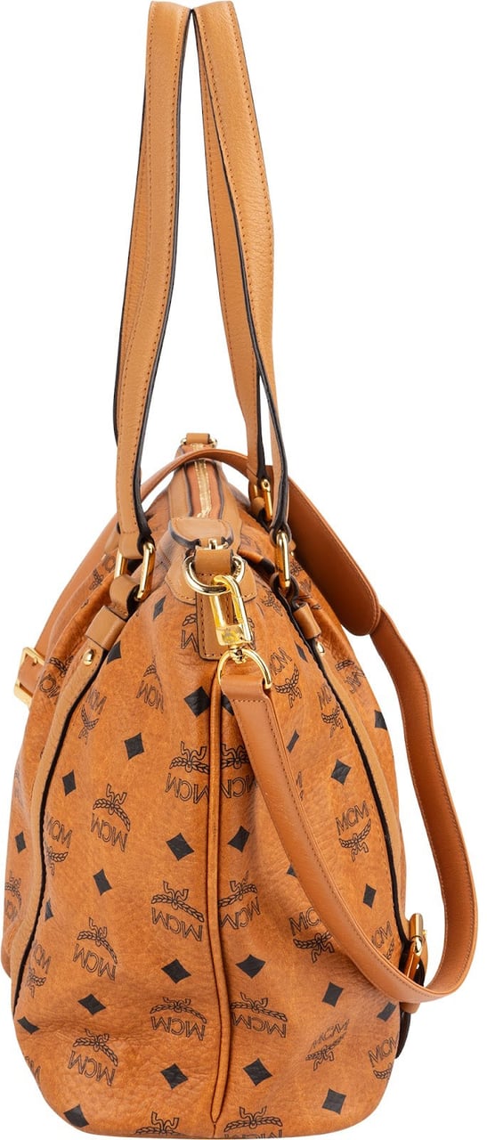 MCM MCM Monogram Visetos Satchel Shoulder Bag Bruin