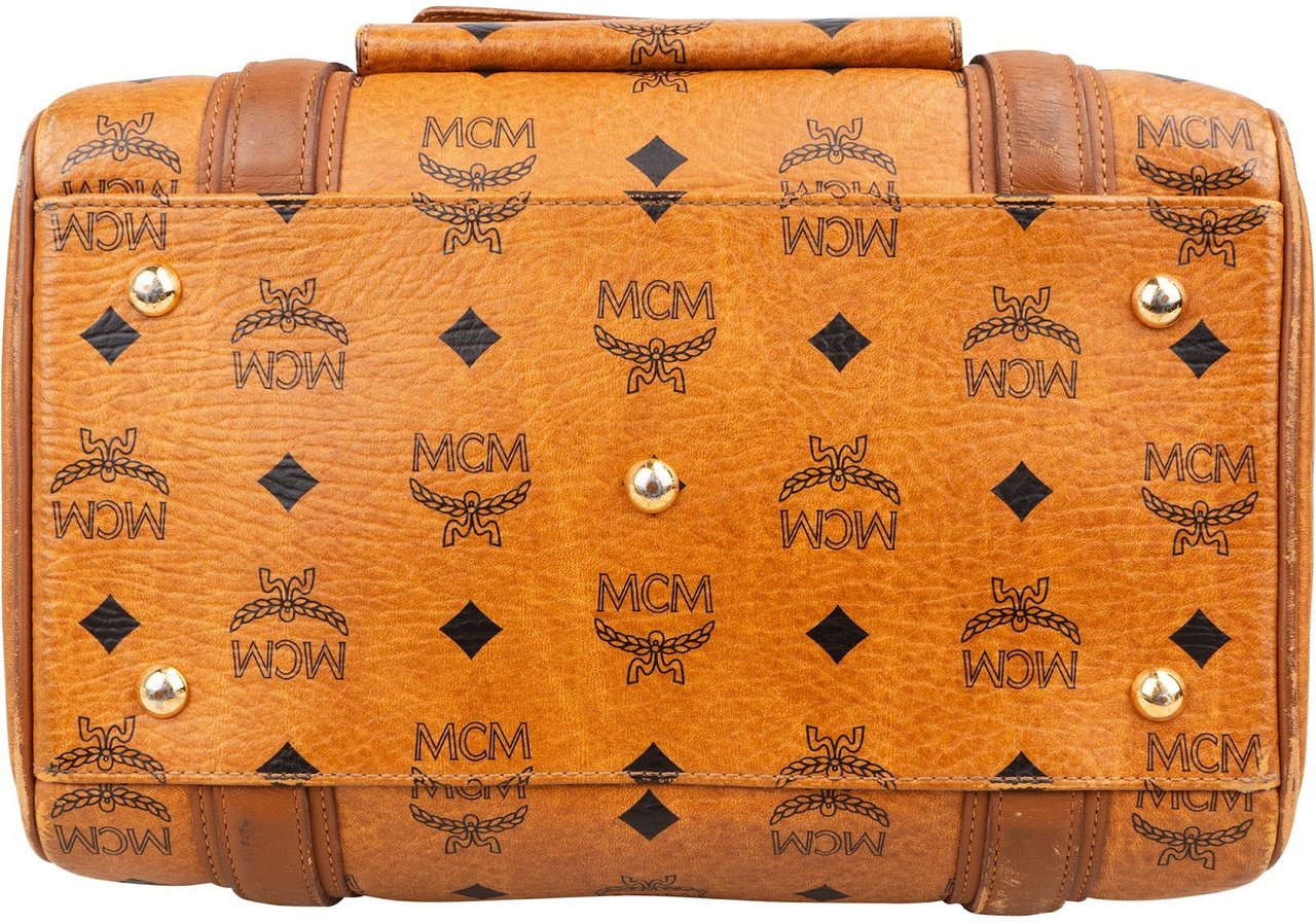 MCM MCM Monogram Visetos Boston Handbag Bruin