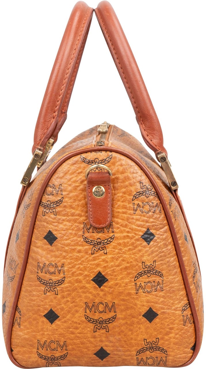 MCM MCM Monogram Visetos Boston Handbag Bruin