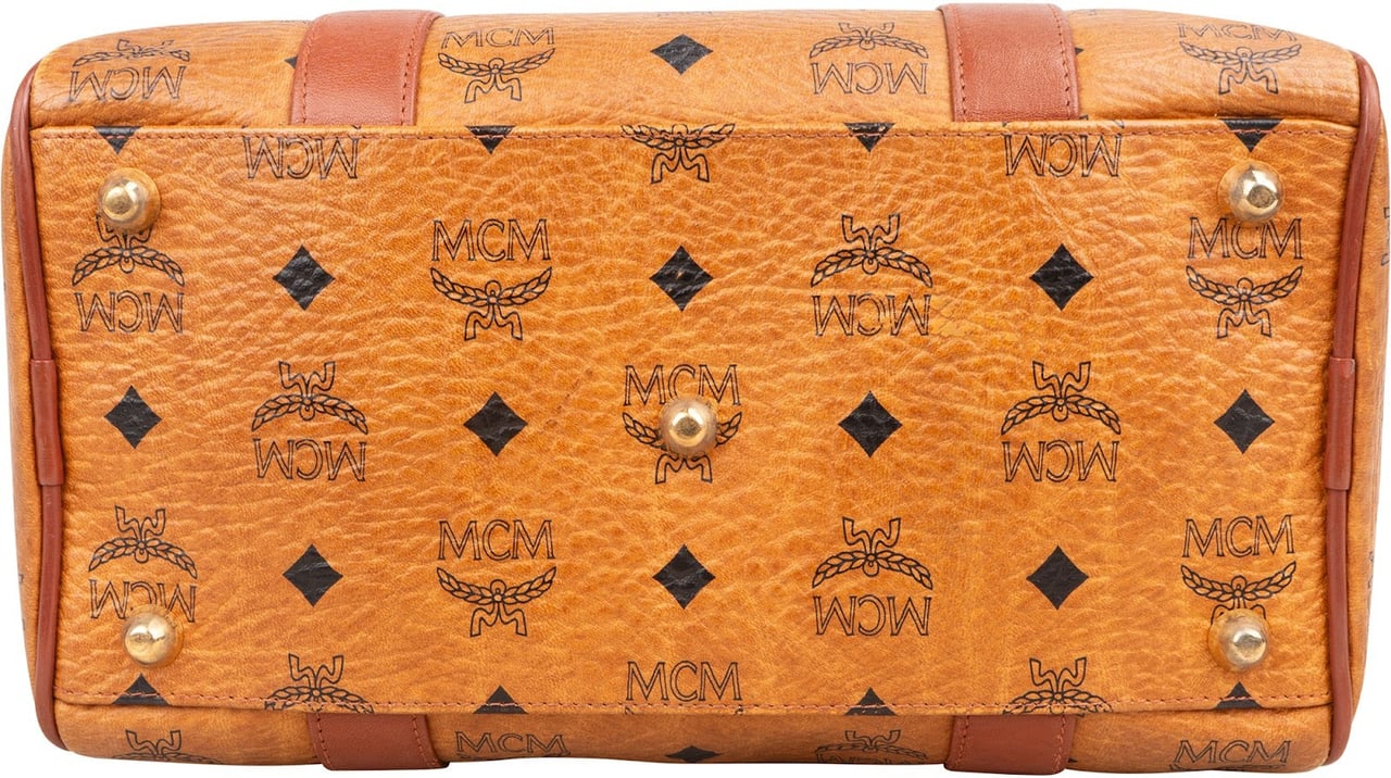 MCM MCM Monogram Visetos Boston Handbag Bruin
