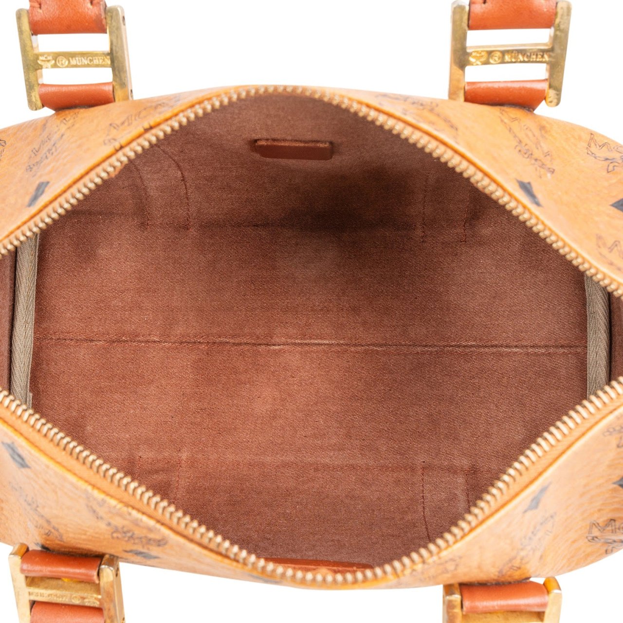 MCM MCM Monogram Visetos Boston Handbag Bruin