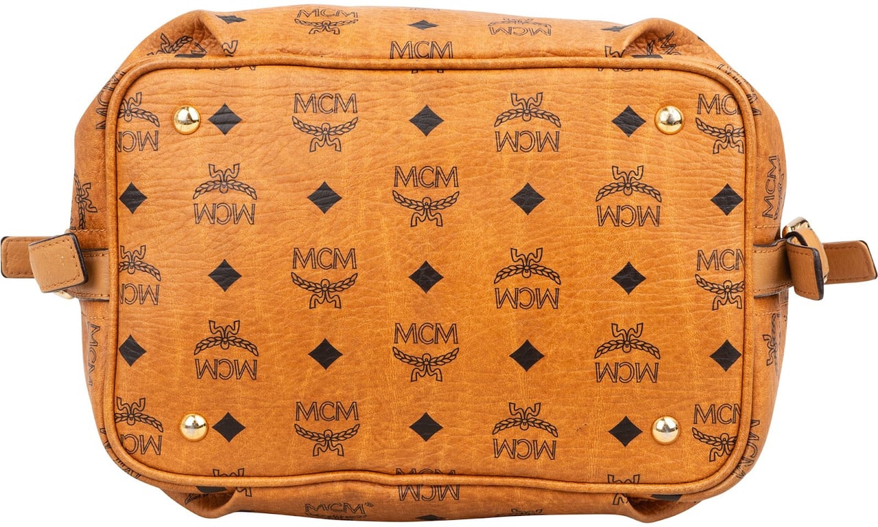 MCM MCM Monogram Visetos Dessau Drawstring Crossbody Bag Bruin