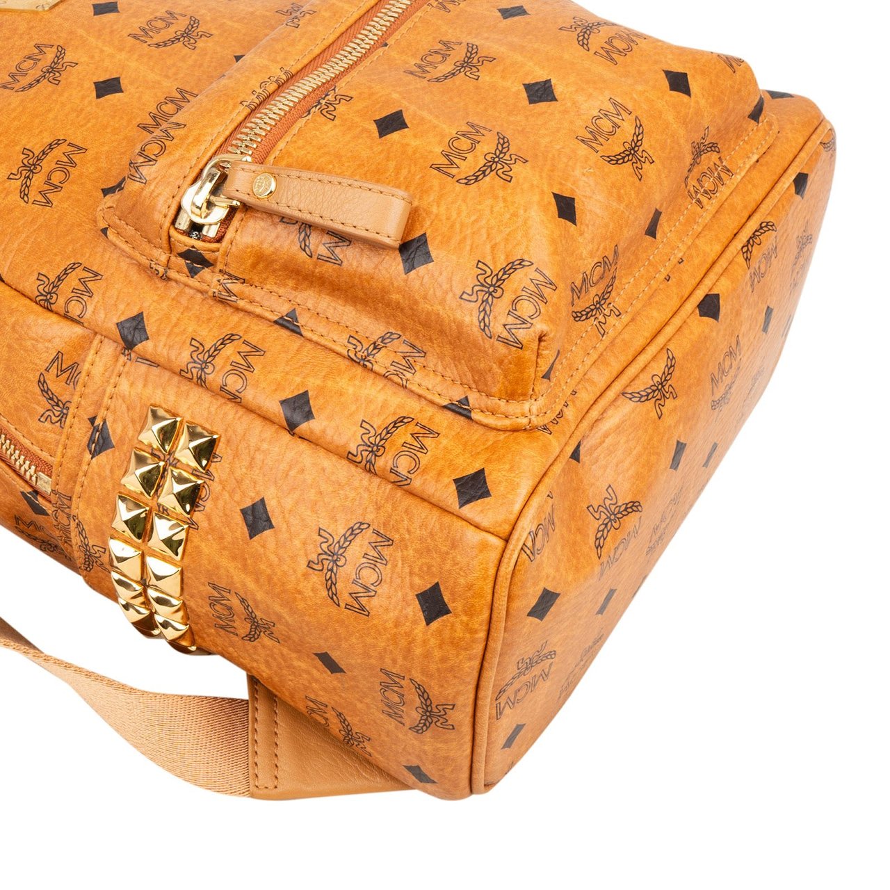 MCM MCM Monogram Visetos Studs Backpack Bruin