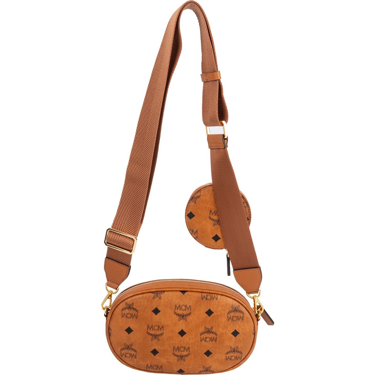 MCM MCM Monogram Visetos 3-in-1 Multi Pochette Crossbody Bag Bruin