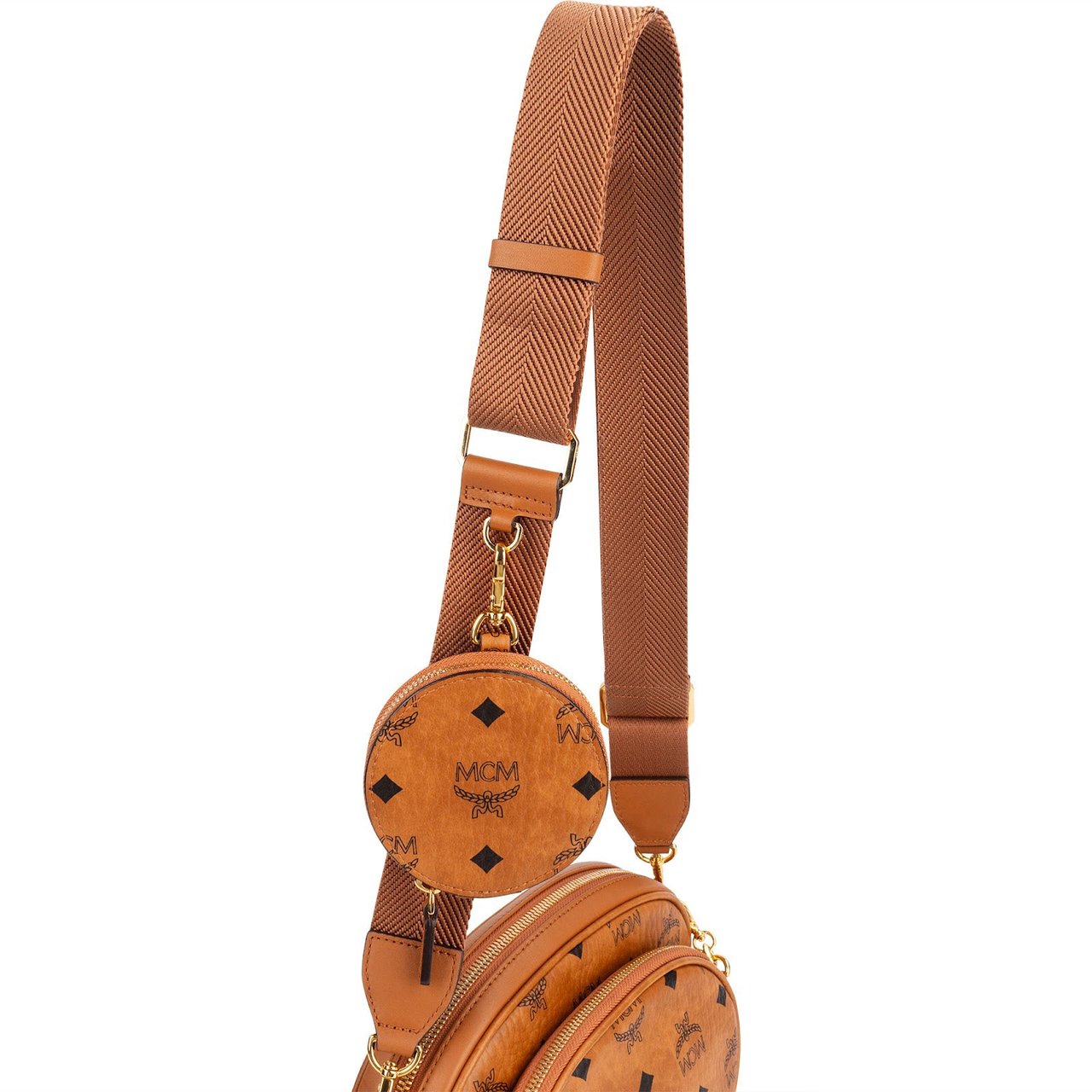 MCM MCM Monogram Visetos 3-in-1 Multi Pochette Crossbody Bag Bruin