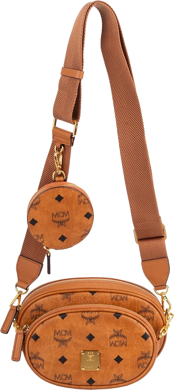 MCM MCM Monogram Visetos 3-in-1 Multi Pochette Crossbody Bag Bruin