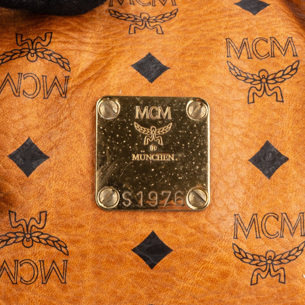 MCM MCM Monogram Visetos Boston Handbag Bruin