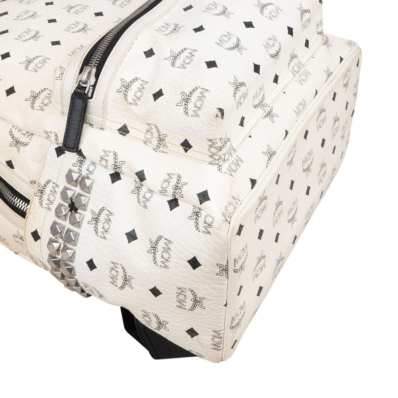MCM MCM Monogram Visetos Stark Studded Backpack Wit