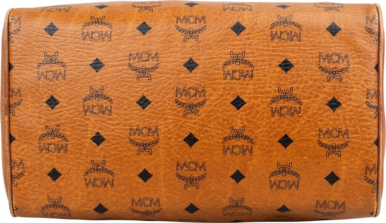 MCM MCM Monogram Visetos Boston Handbag Bruin