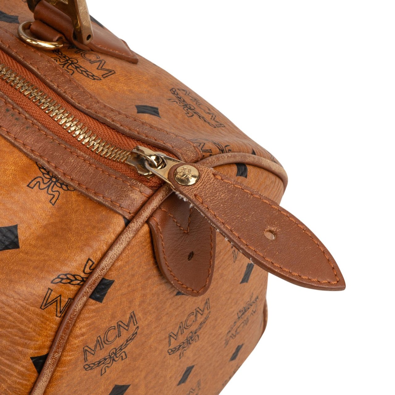 MCM MCM Monogram Visetos Boston Handbag Bruin