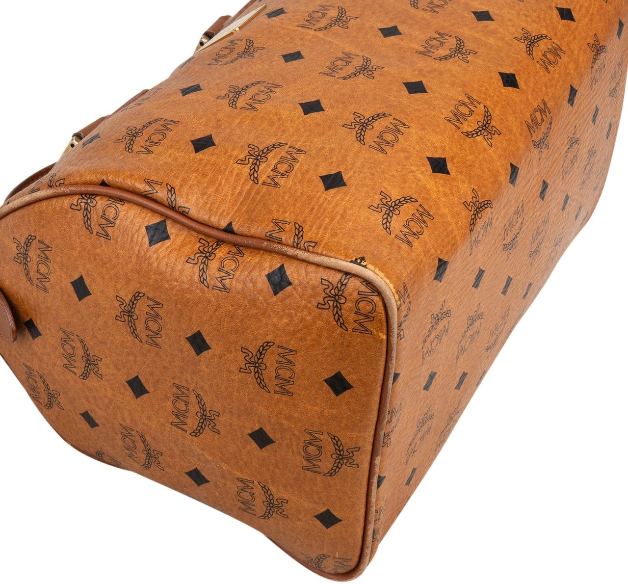 MCM MCM Monogram Visetos Boston Handbag Bruin