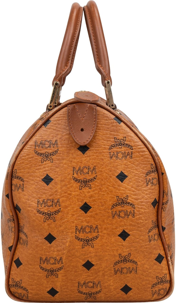 MCM MCM Monogram Visetos Boston Handbag Bruin
