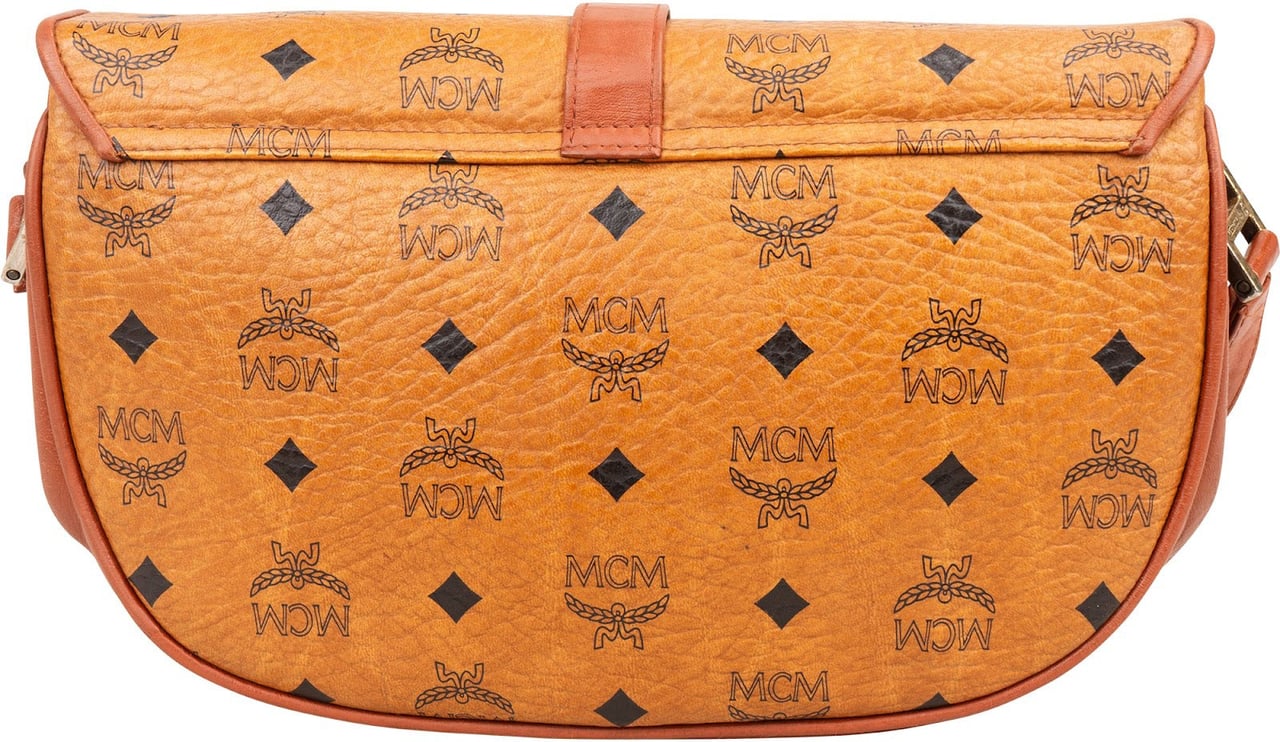 MCM MCM Monogram Visetos Half Moon Saddle Crossbody Bag Bruin