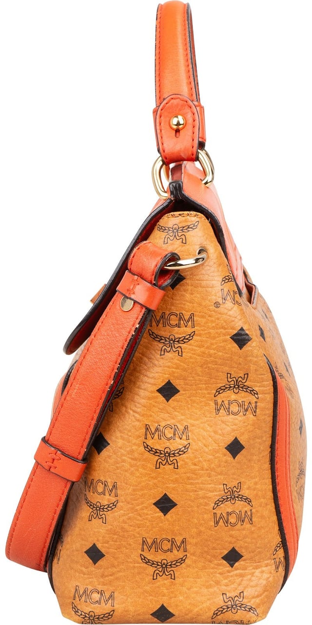 MCM MCM Monogram Visetos Business Satchel Crossbody Handbag Bruin