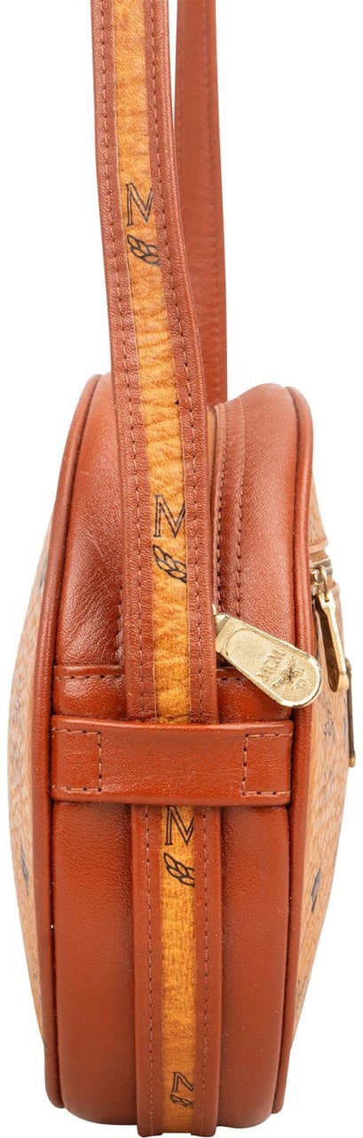 MCM MCM Monogram Visetos Oval Crossbody Bag Bruin