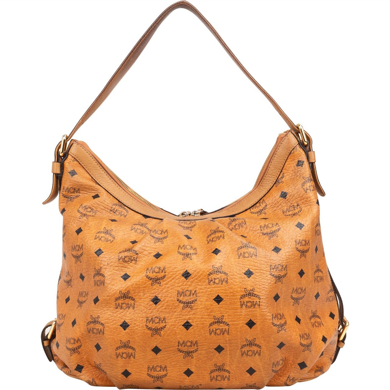 MCM MCM Monogram Visetos Hobo Shoulder Bag Bruin