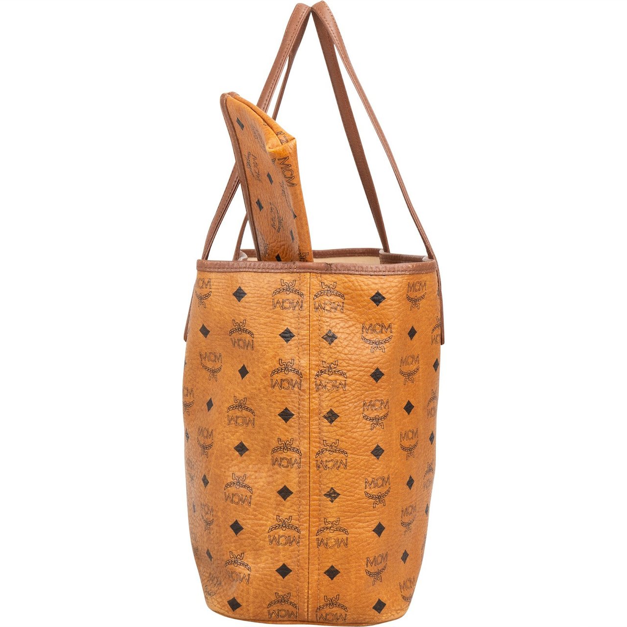 MCM MCM Monogram Visetos Liz Reversible Shopper Shoulder Bag Bruin